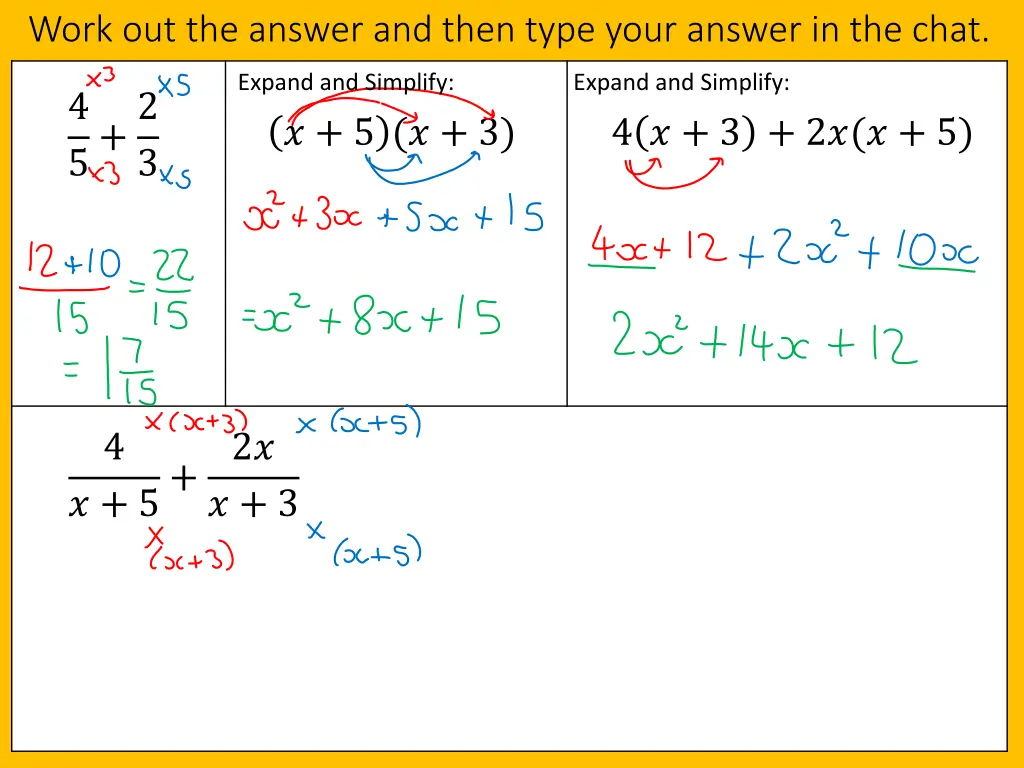 work out the answer and then type your answer 8