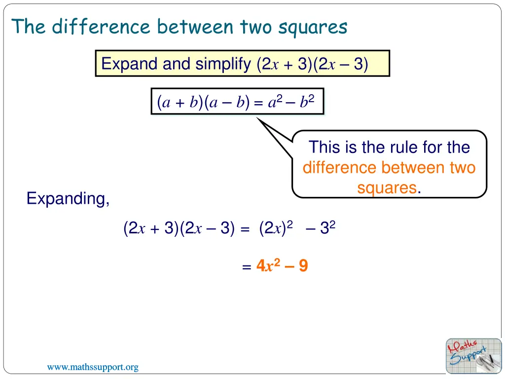 the difference between two squares 6