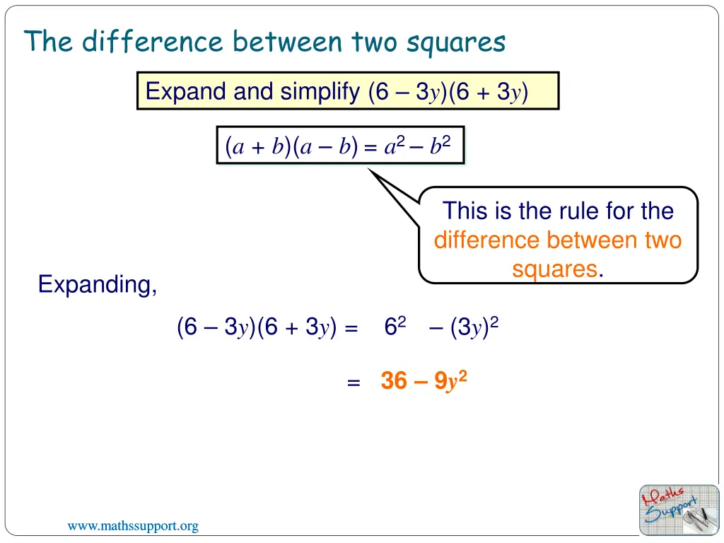 the difference between two squares 7