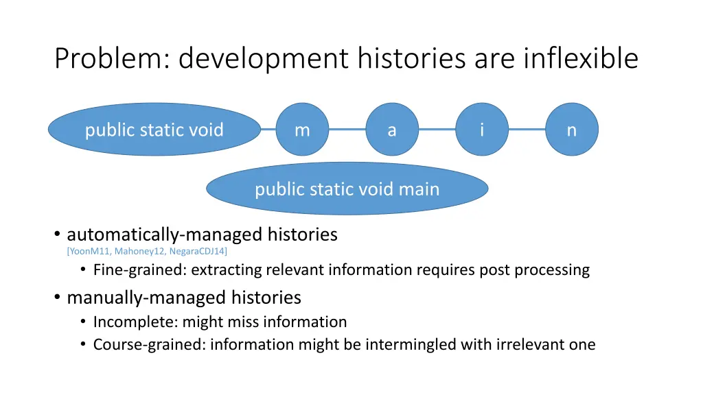 problem development histories are inflexible