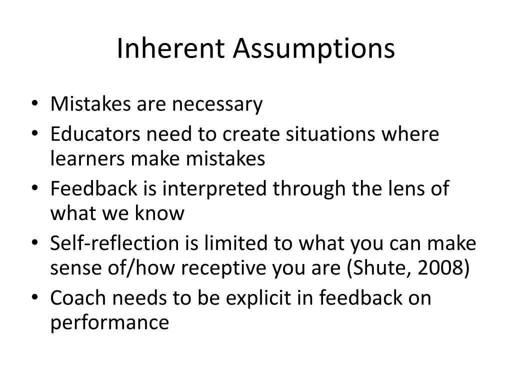 inherent assumptions