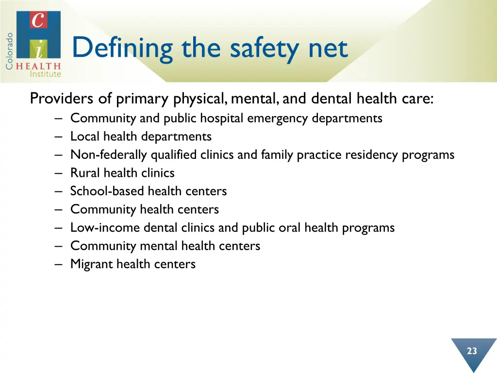 defining the safety net
