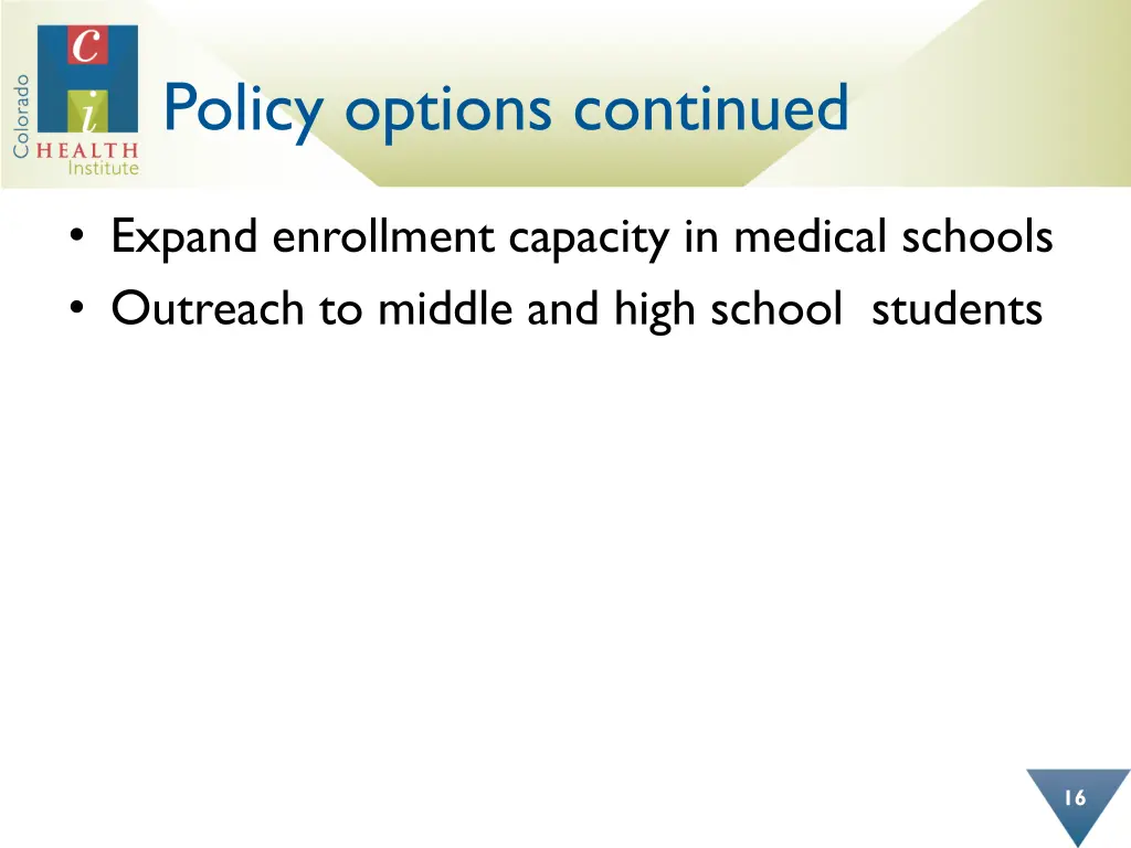 policy options continued 1