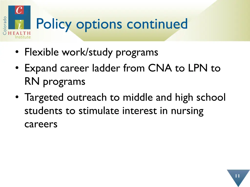 policy options continued