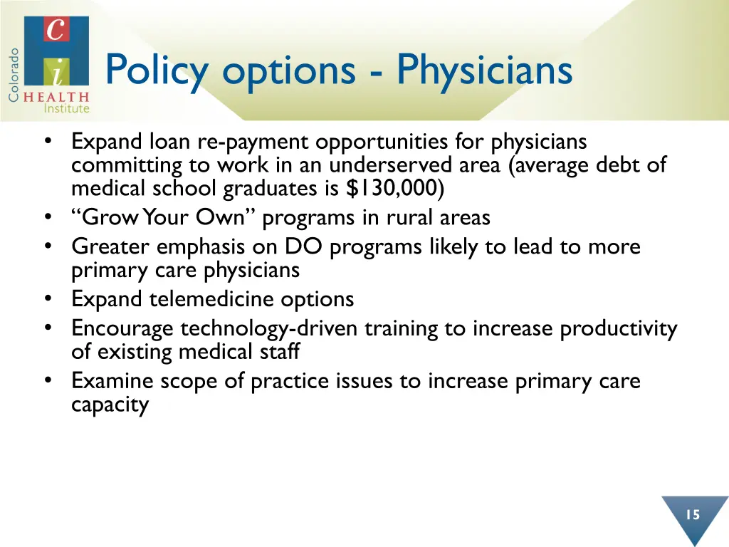 policy options physicians
