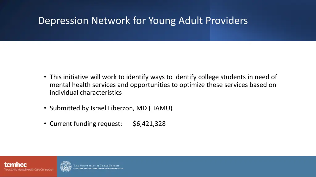 depression network for young adult providers