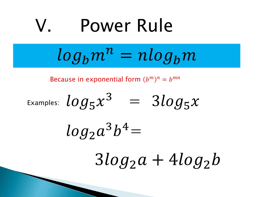 v power rule
