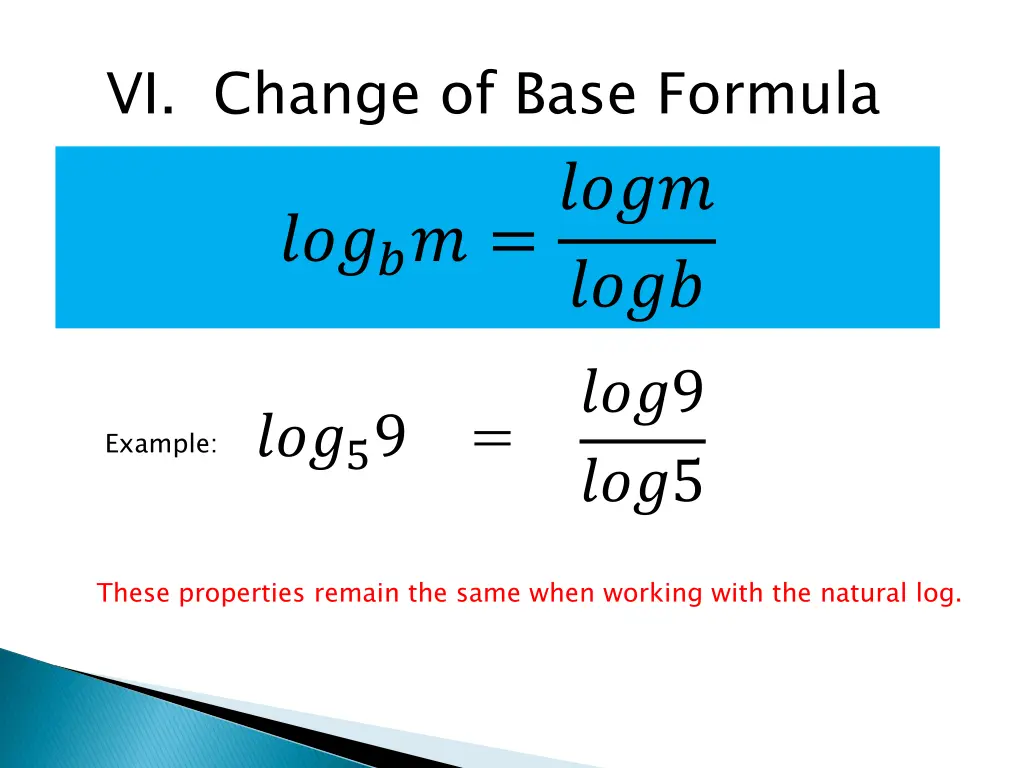 vi change of base formula