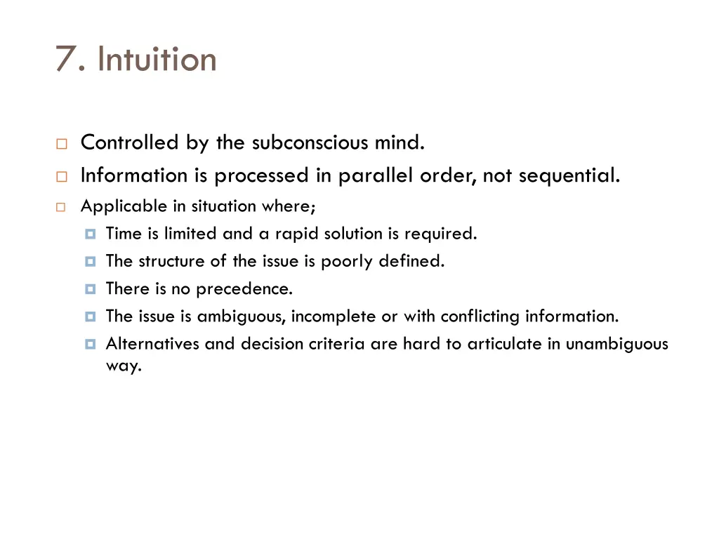 7 intuition