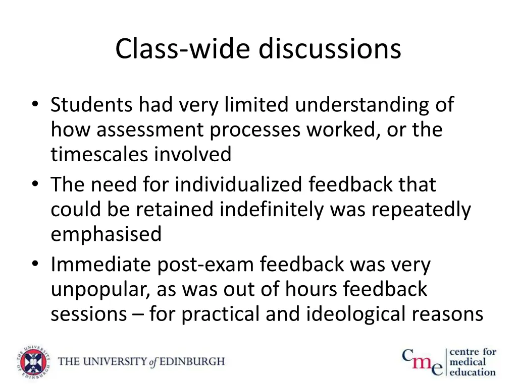 class wide discussions