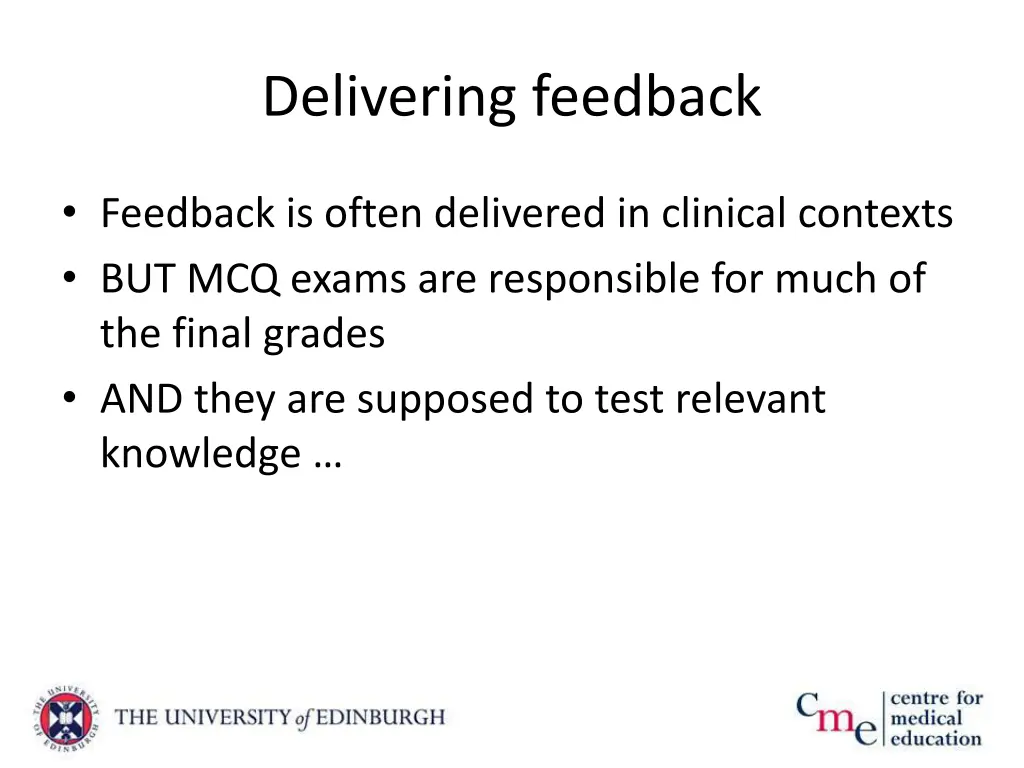 delivering feedback