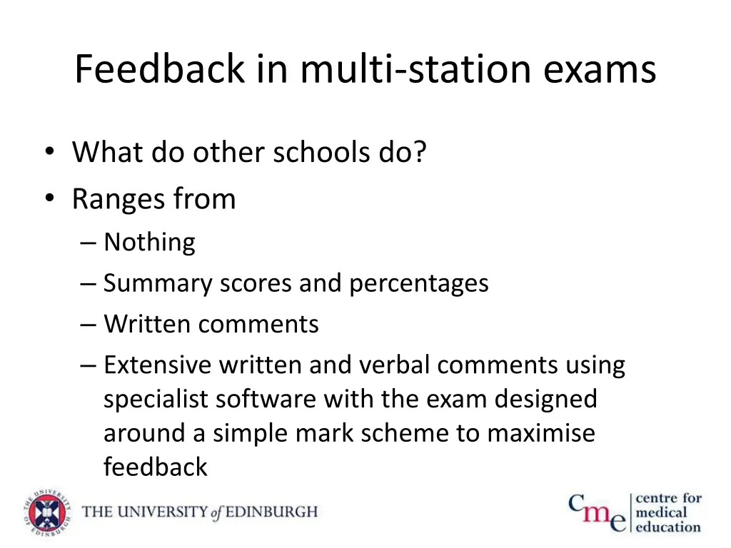 feedback in multi station exams