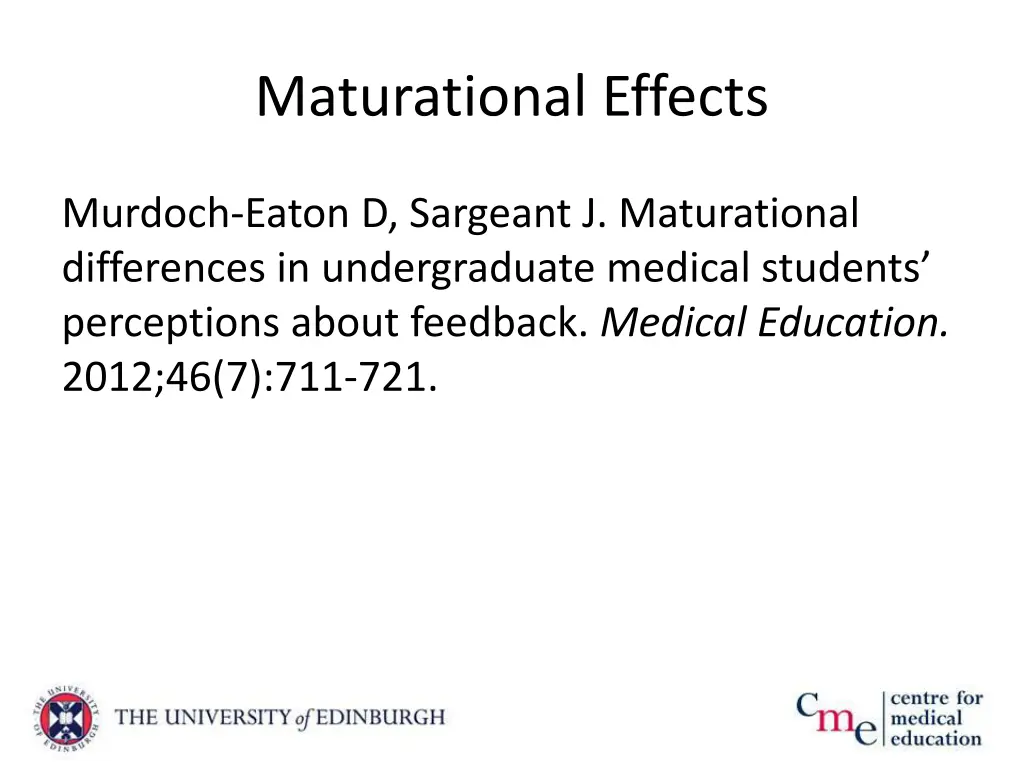 maturational effects