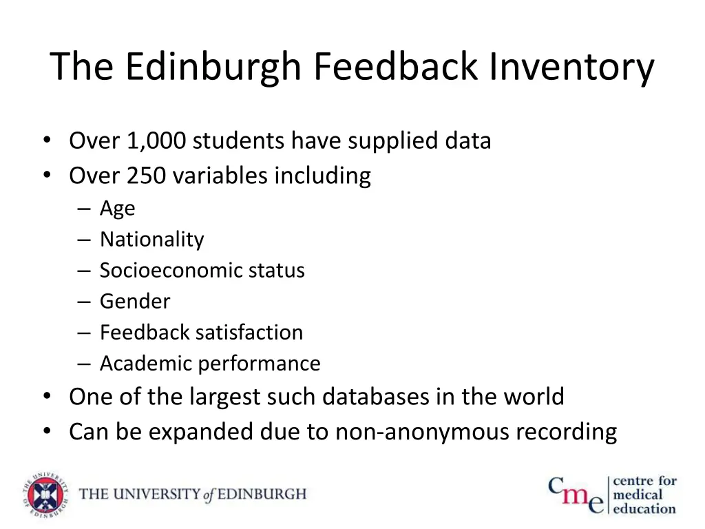 the edinburgh feedback inventory