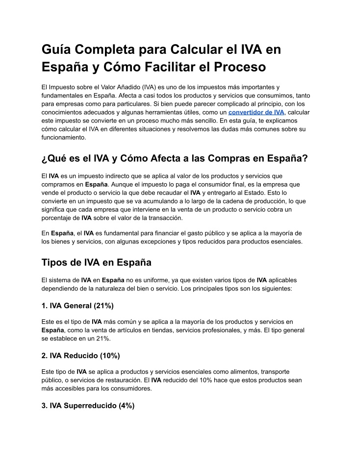 gu a completa para calcular el iva en espa