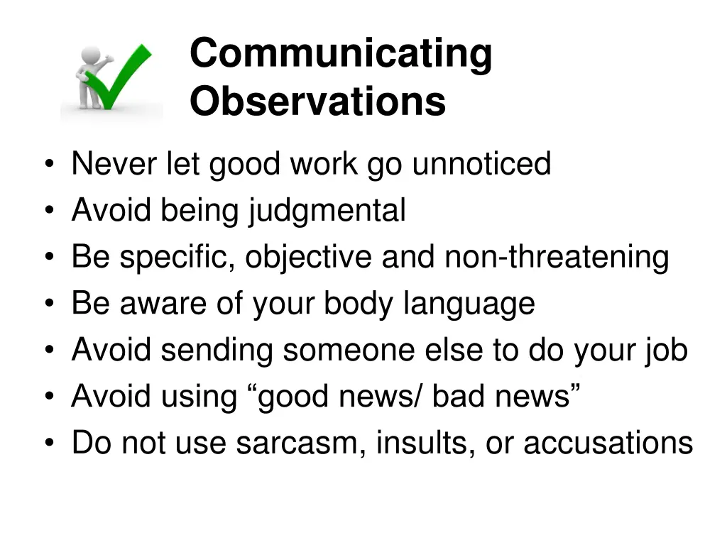communicating observations