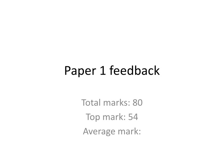 paper 1 feedback