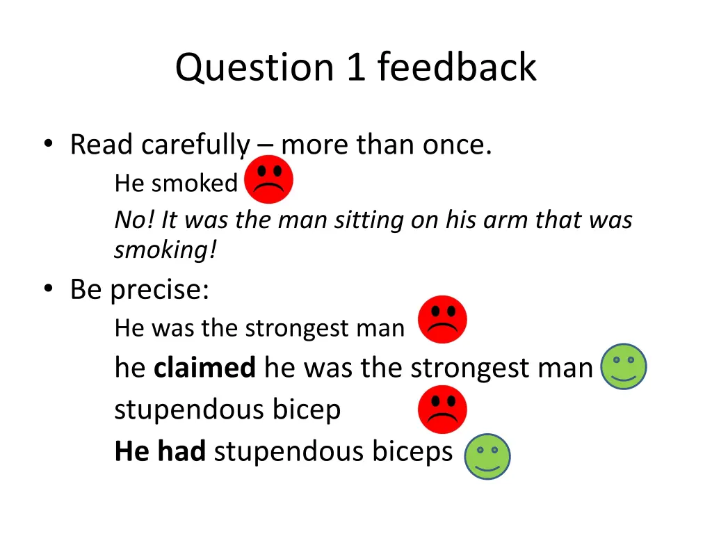 question 1 feedback 1