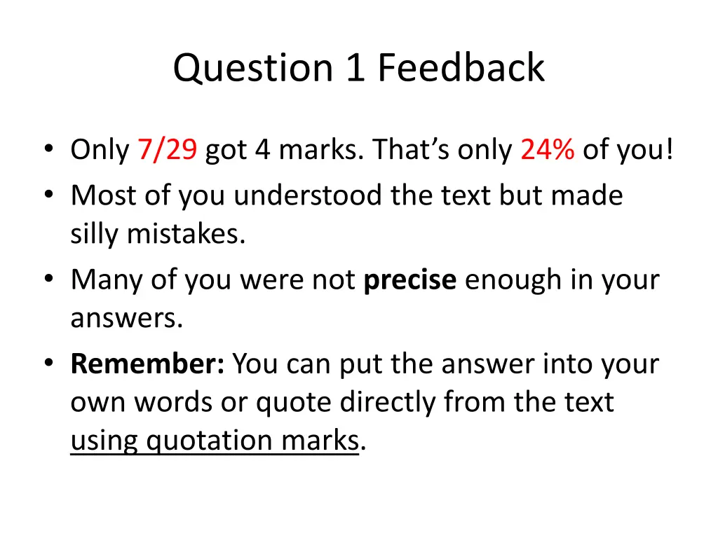 question 1 feedback