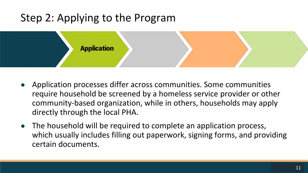 step 2 applying to the program