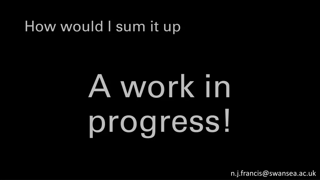 how would i sum it up