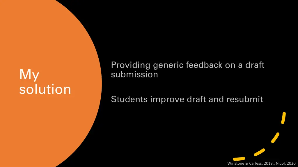 providing generic feedback on a draft submission