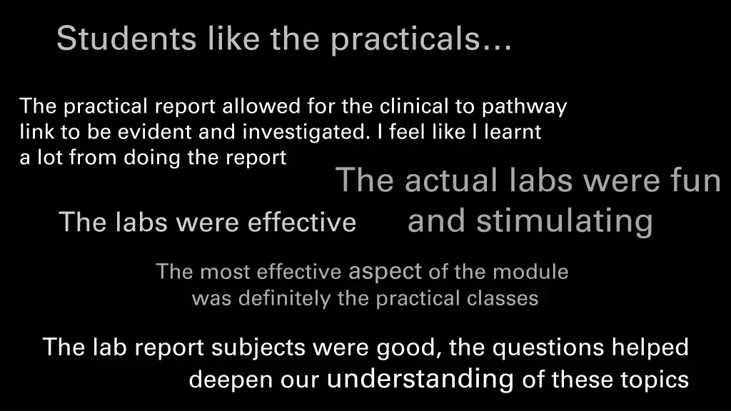 students like the practicals