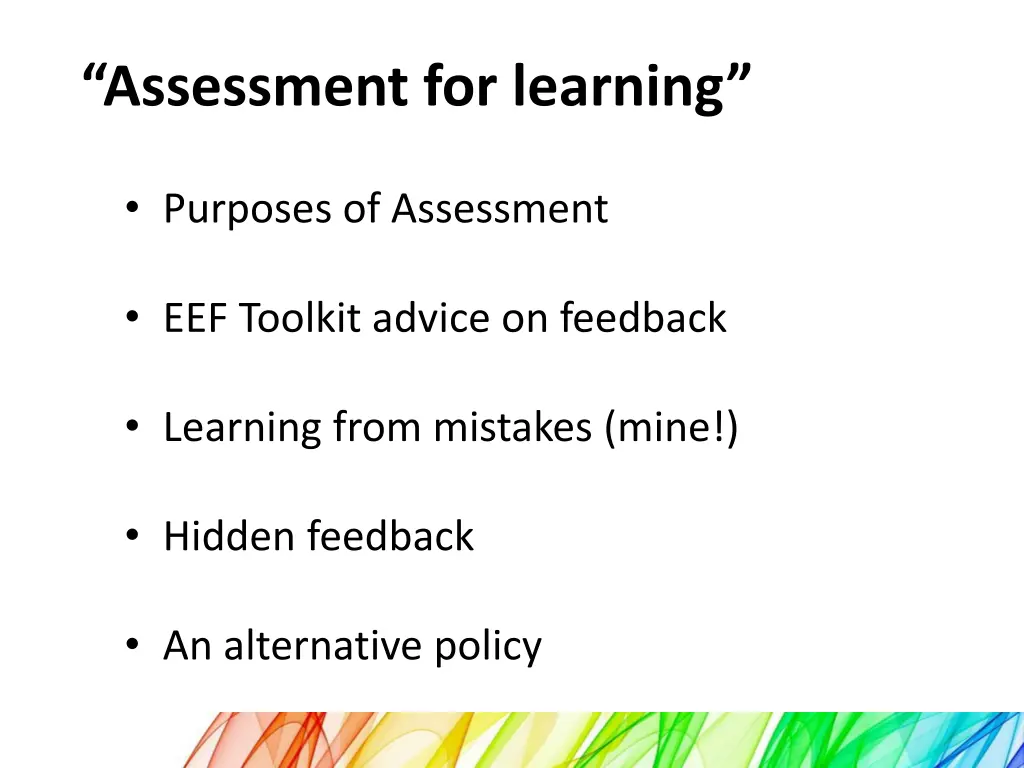 assessment for learning