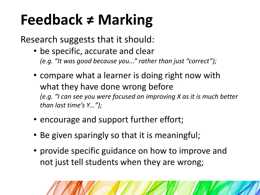 feedback marking 1