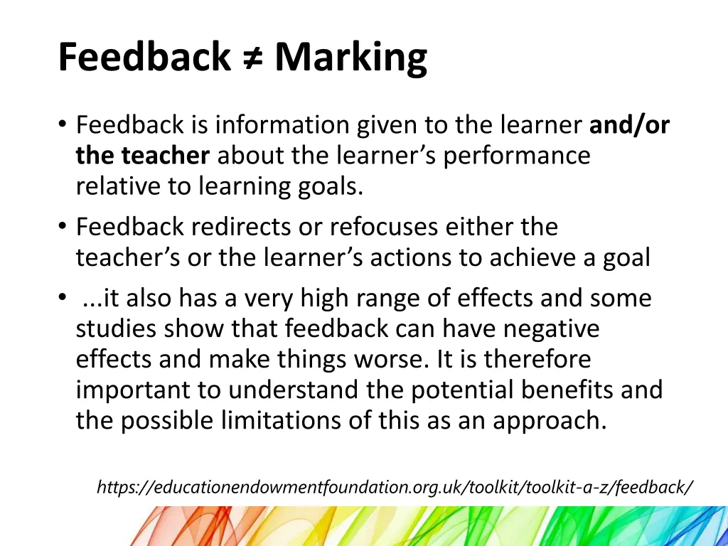 feedback marking
