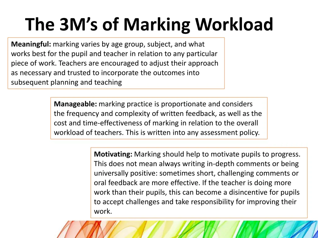 the 3m s of marking workload