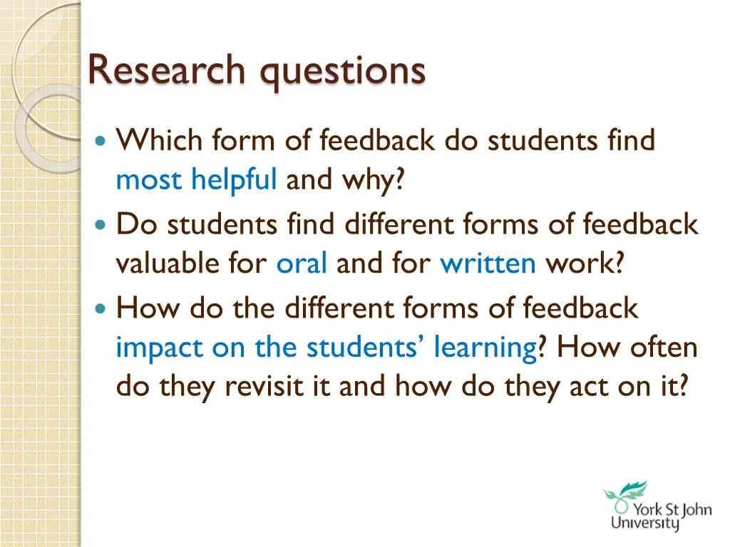 research questions