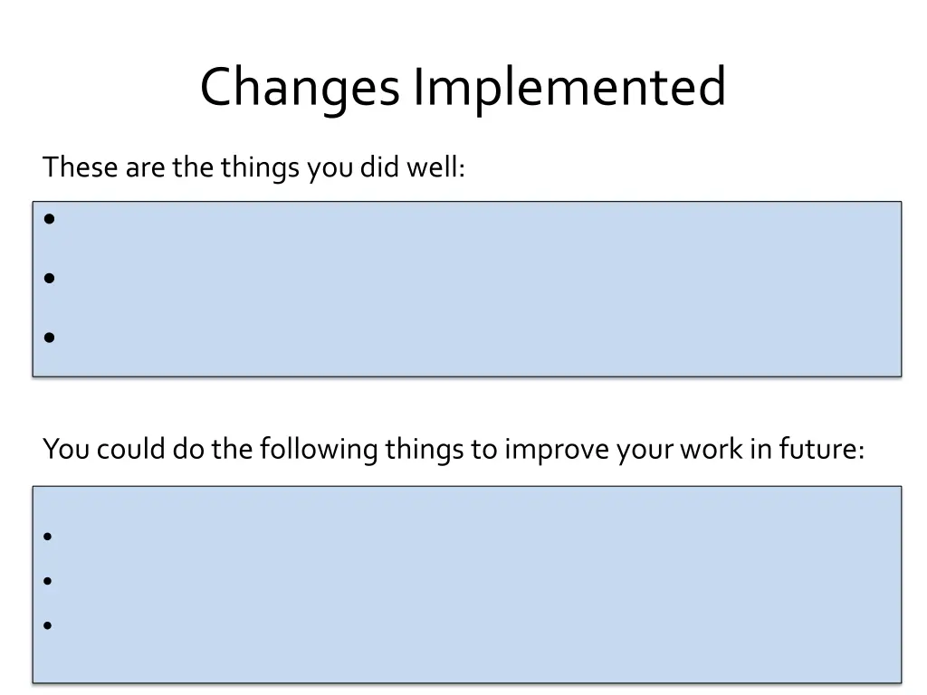changes implemented 1