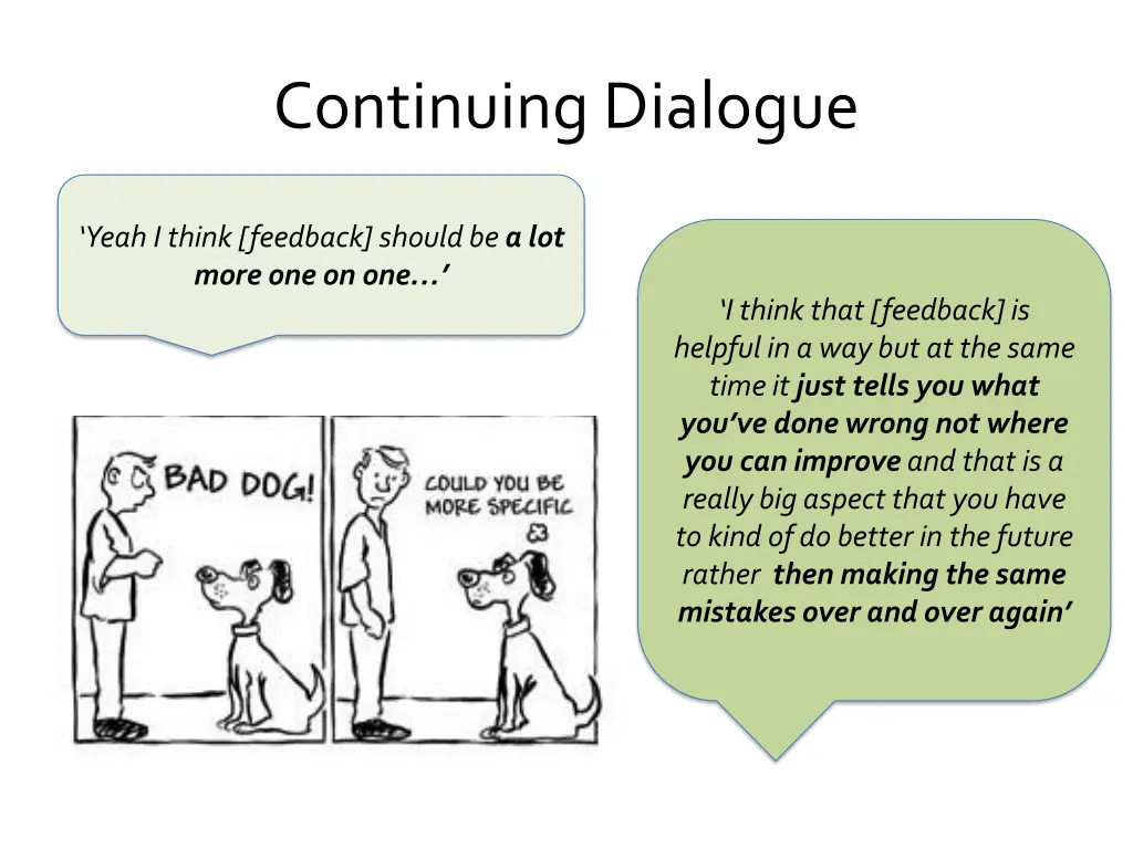 continuing dialogue