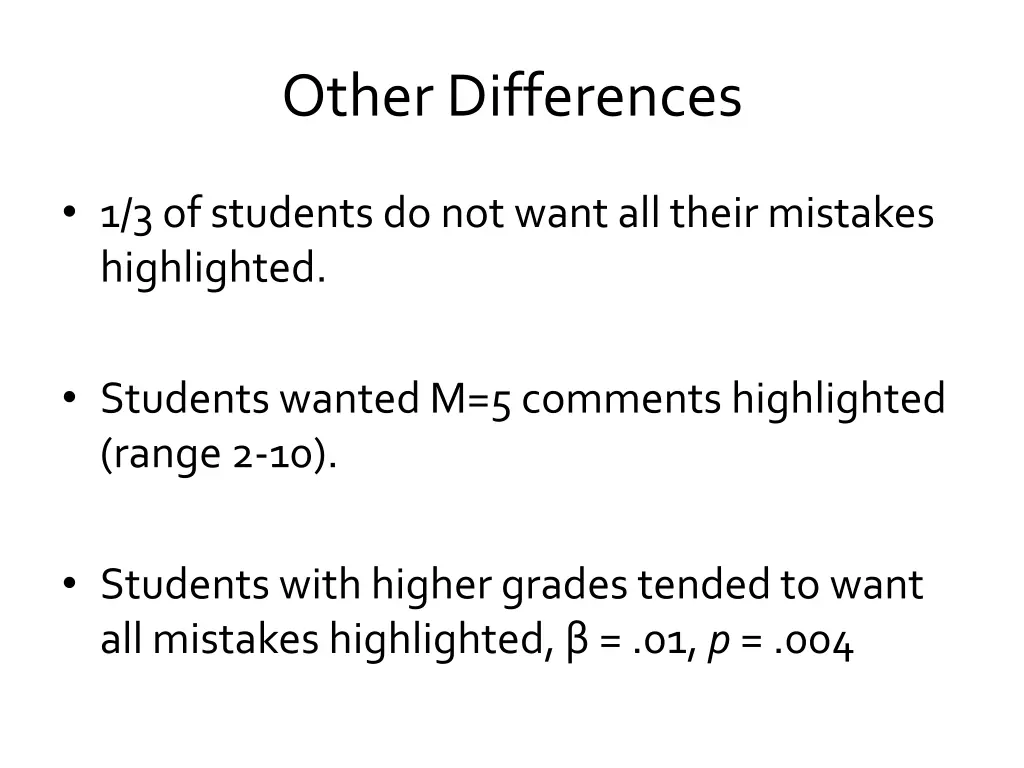 other differences