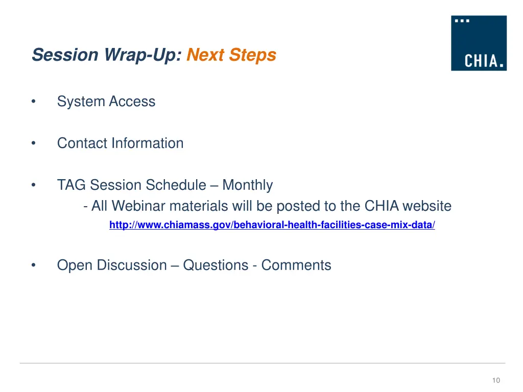 session wrap up next steps