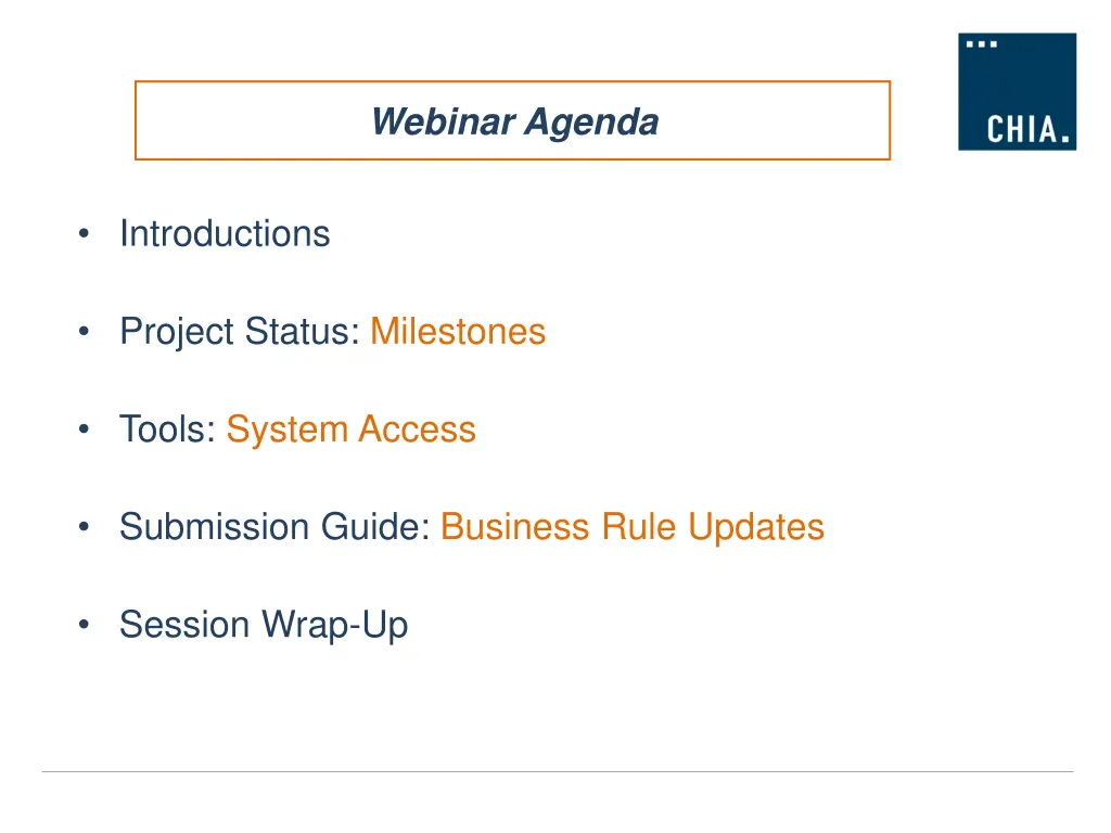 webinar agenda