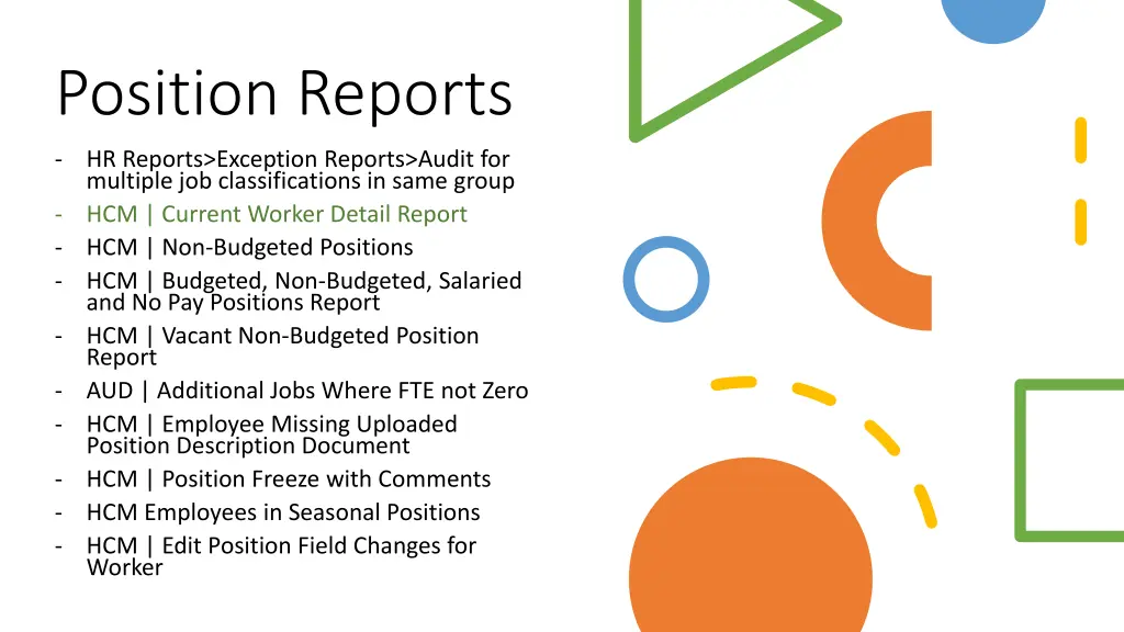 position reports