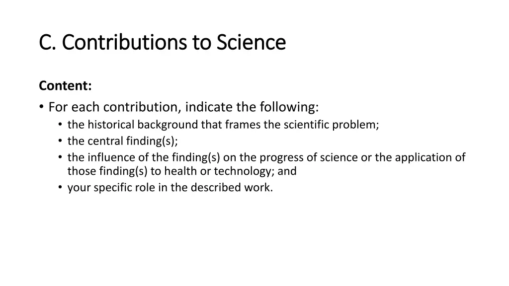 c contributions to science c contributions 1