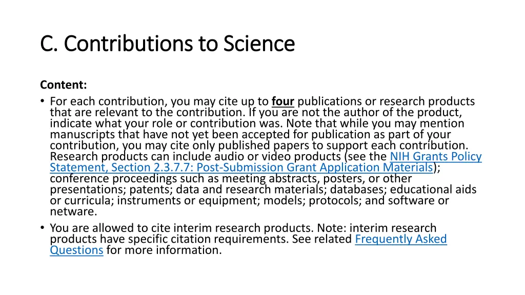 c contributions to science c contributions 2