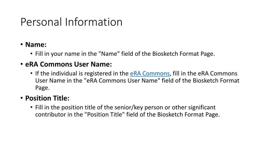 personal information