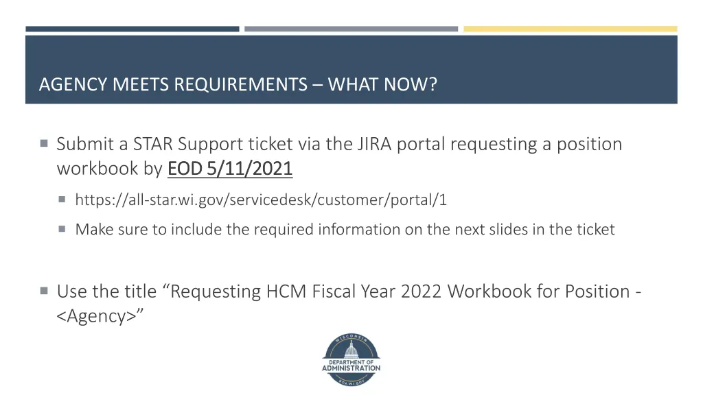 agency meets requirements what now