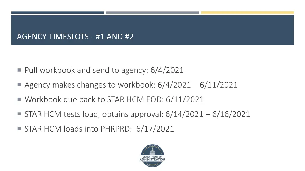 agency timeslots 1 and 2