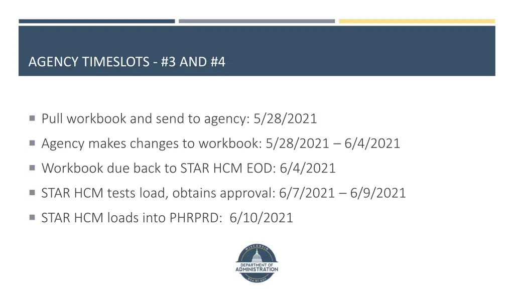 agency timeslots 3 and 4