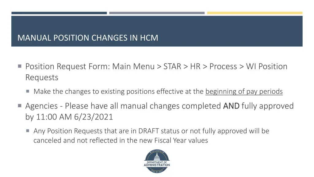 manual position changes in hcm