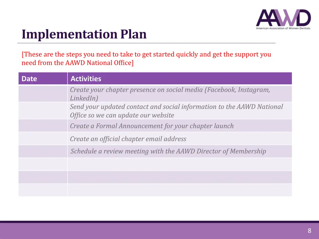 implementation plan
