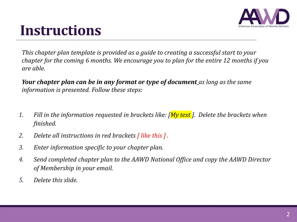 instructions