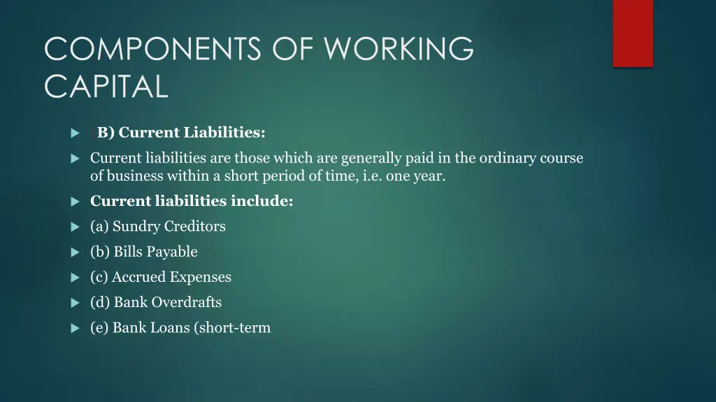 components of working capital 1