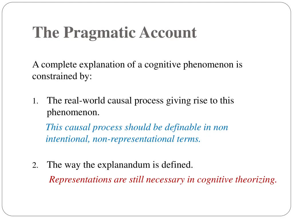 the pragmatic account 1