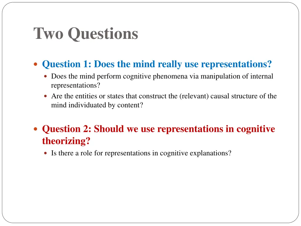 two questions